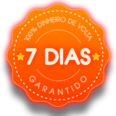Selo de garantia: 7 dias, 100% do dinheiro de volta